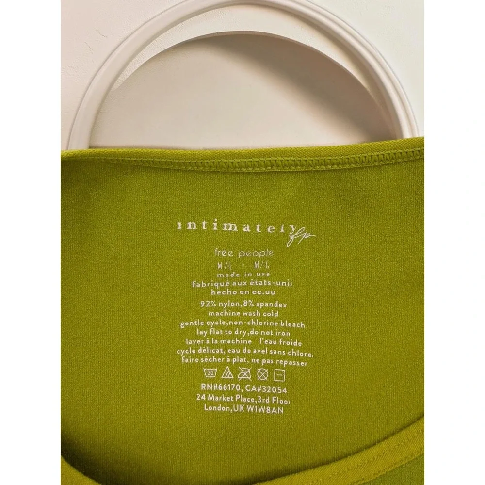 Free People Intimately Clean Lines Short Sleeve Bodice Chartreuse M/L
